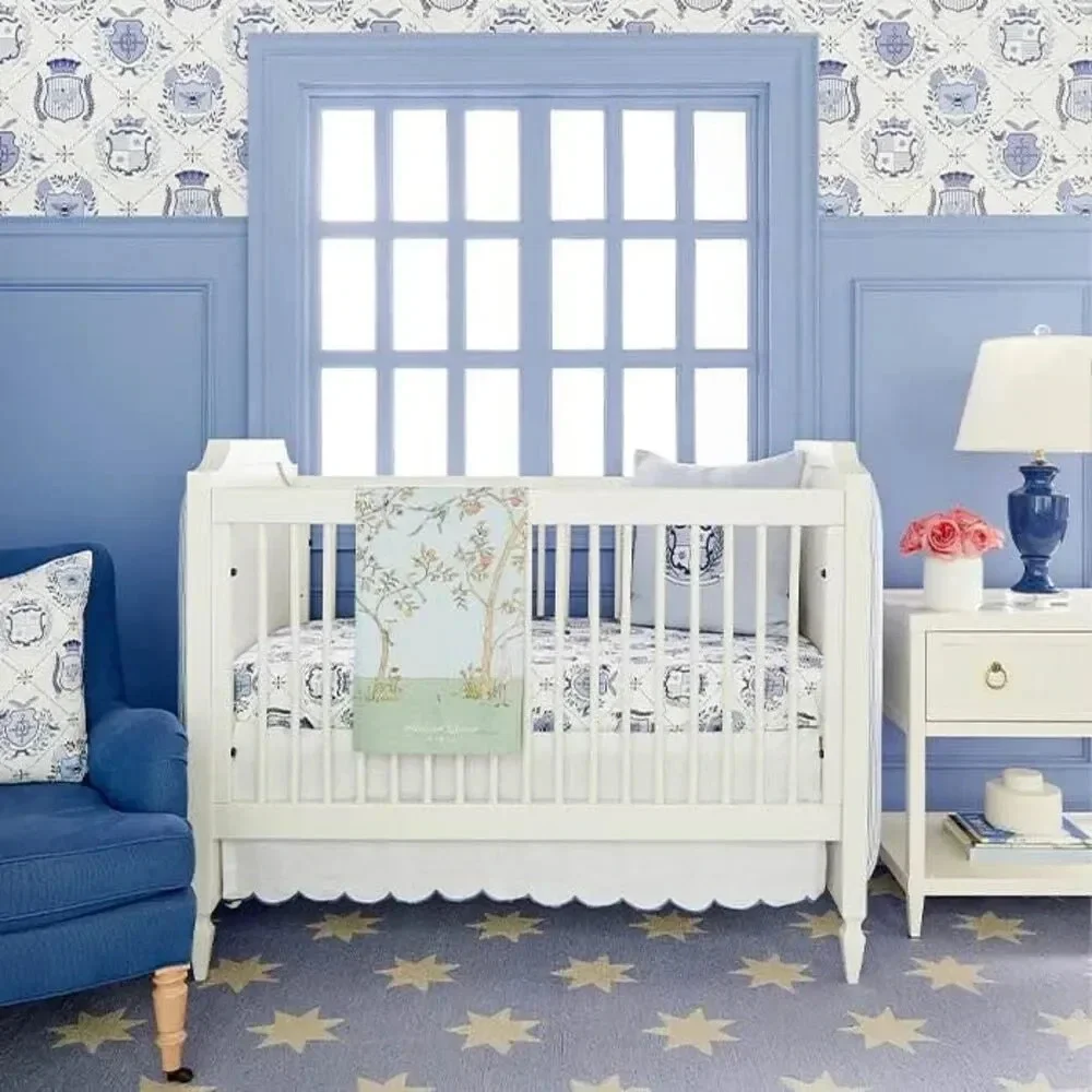 Caitlin Wilson Blue Royal Crest Pre-pasted Wallpaper Double Rolls‎ Baby Nursery